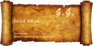 Gold Géza névjegykártya